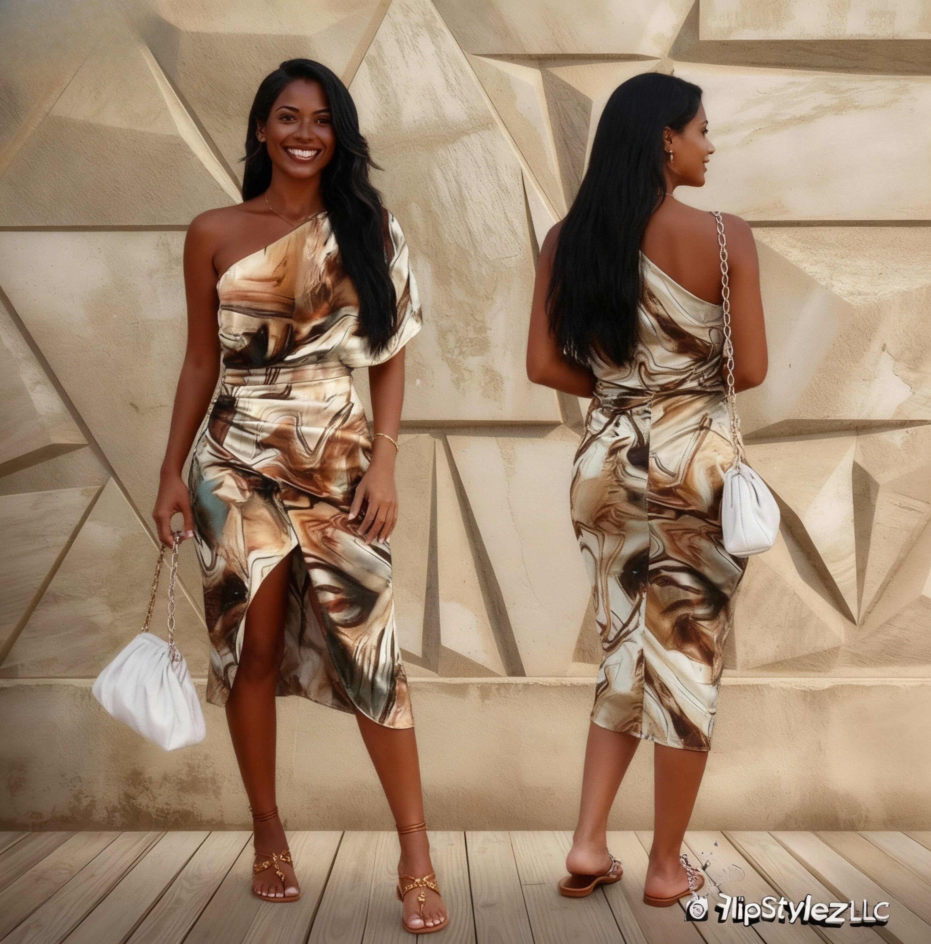 New beautiful golden Summer  off shoulder Floral Print Slit Dress