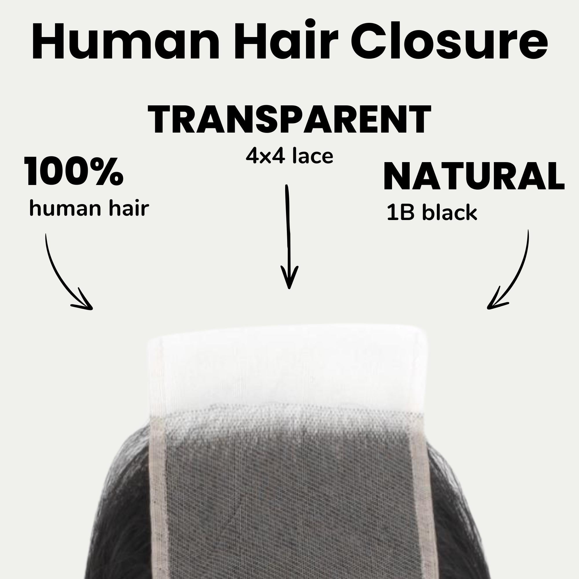 Kinky Curly 4x4 Transparent Lace Human Hair Closure